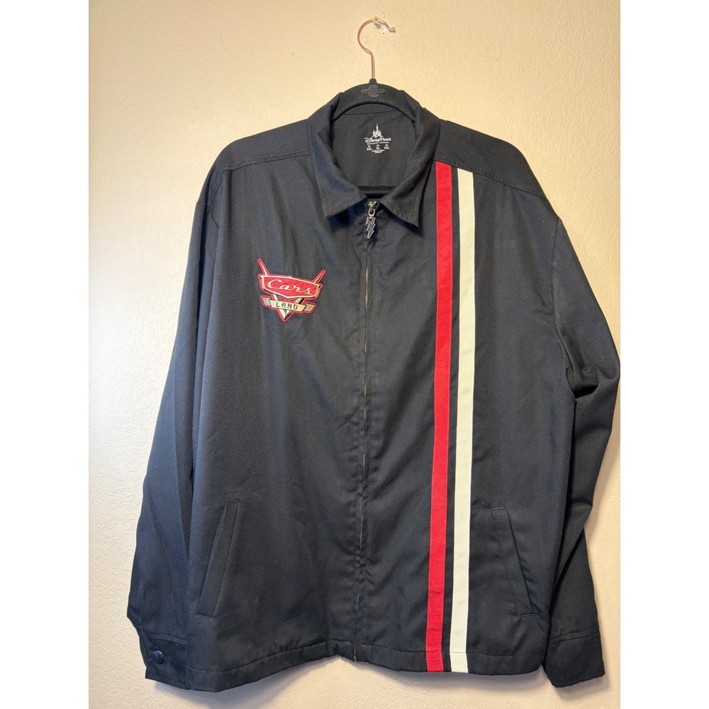 Disney‎ Parks Cars Land Black Racing Jacket Full Zip Embroidered Mens XL